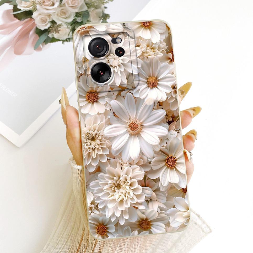 Gänseblümchen Schleifenmuster Schmetterling Blume Kirsche Rückseite Abdeckung Für Xiaomi 13T Pro Mi 13 13pro Handyhülle Stoßfest Weiches Silikon Gehäuse