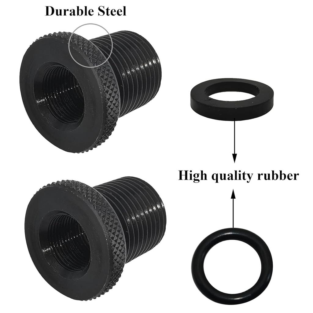 2 Pack Thread Adapters And Washers, 1/2 * 28-3/4 * 16, Black