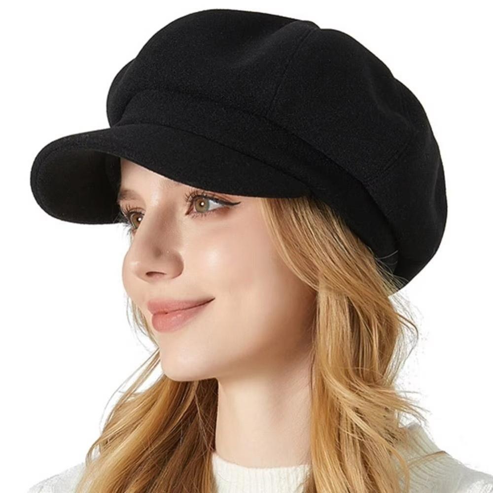 Solid Color Beret Hat Windproof Painter Caps Fashion Newsboy Hat Autumn Winter