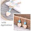 10PCS 20-40MM Natural Unfinished Wood Heart Beads Blank Unpainted Wooden Loose Spacer Beads for Jewelry Crafts Making