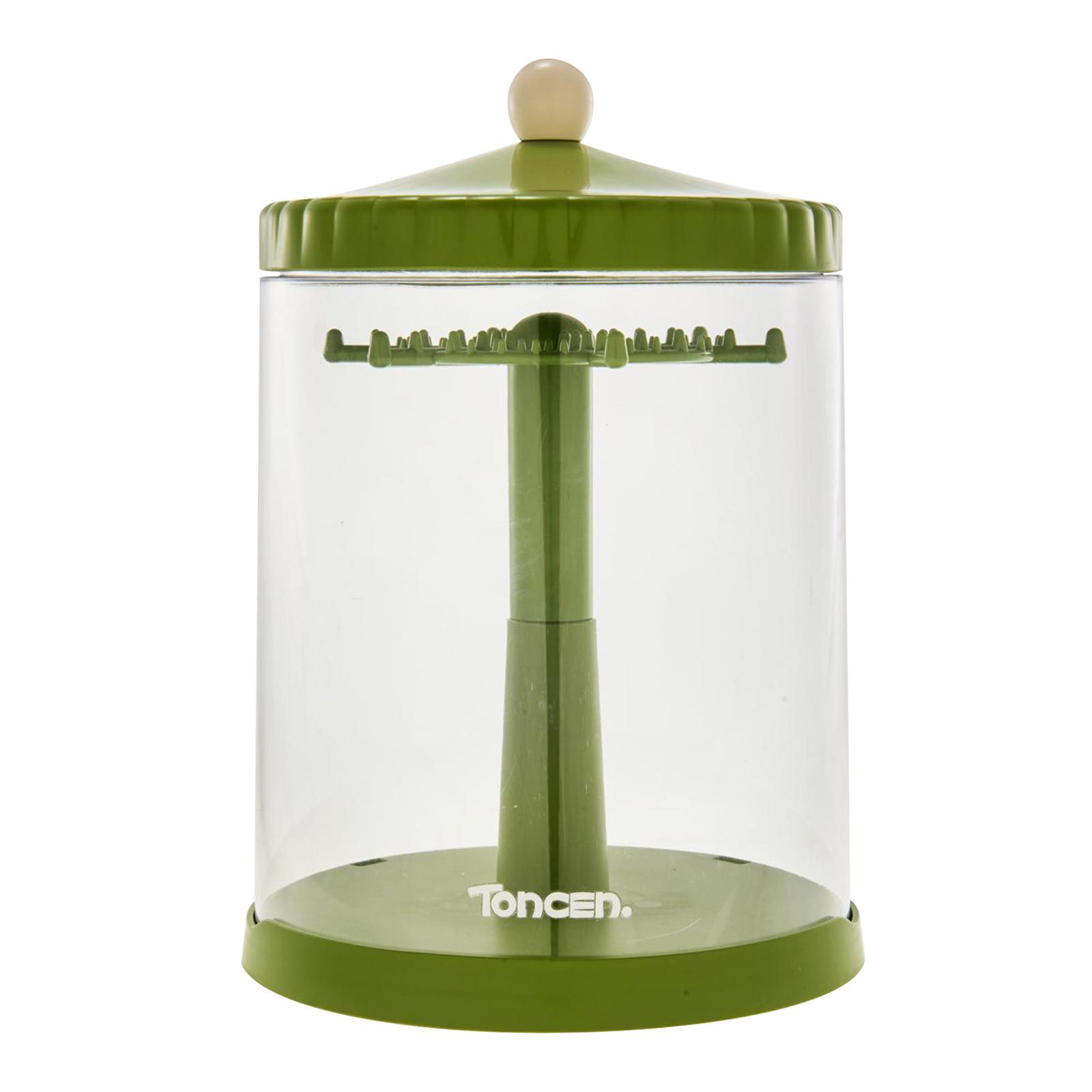 Clear Dolls Display Rotating Dustproof Compact Figure Toys Storage Box for зелёный