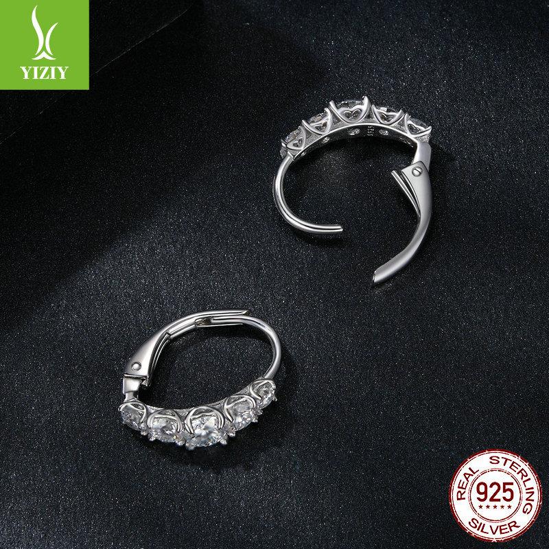 Simple Classic Shining Moissanite Ear Buckle Lady, Elegant And Confident S925 Sterling Silver Earrings Earrings