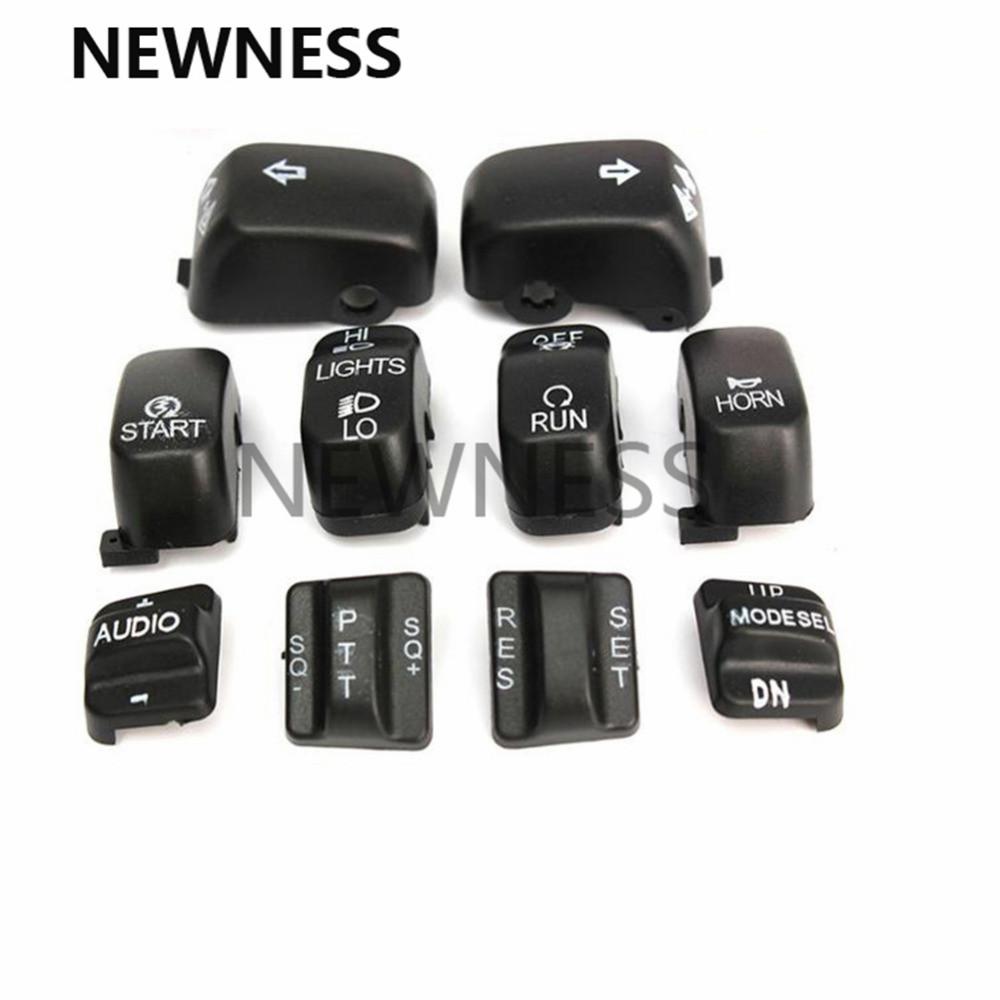 Motorcycle Chrome 10 PCS Radio Cruise Control Switch Cap Kits for Harley-Davidson 1996-2013 1997 1998 1999 2000 2001 2002-2012