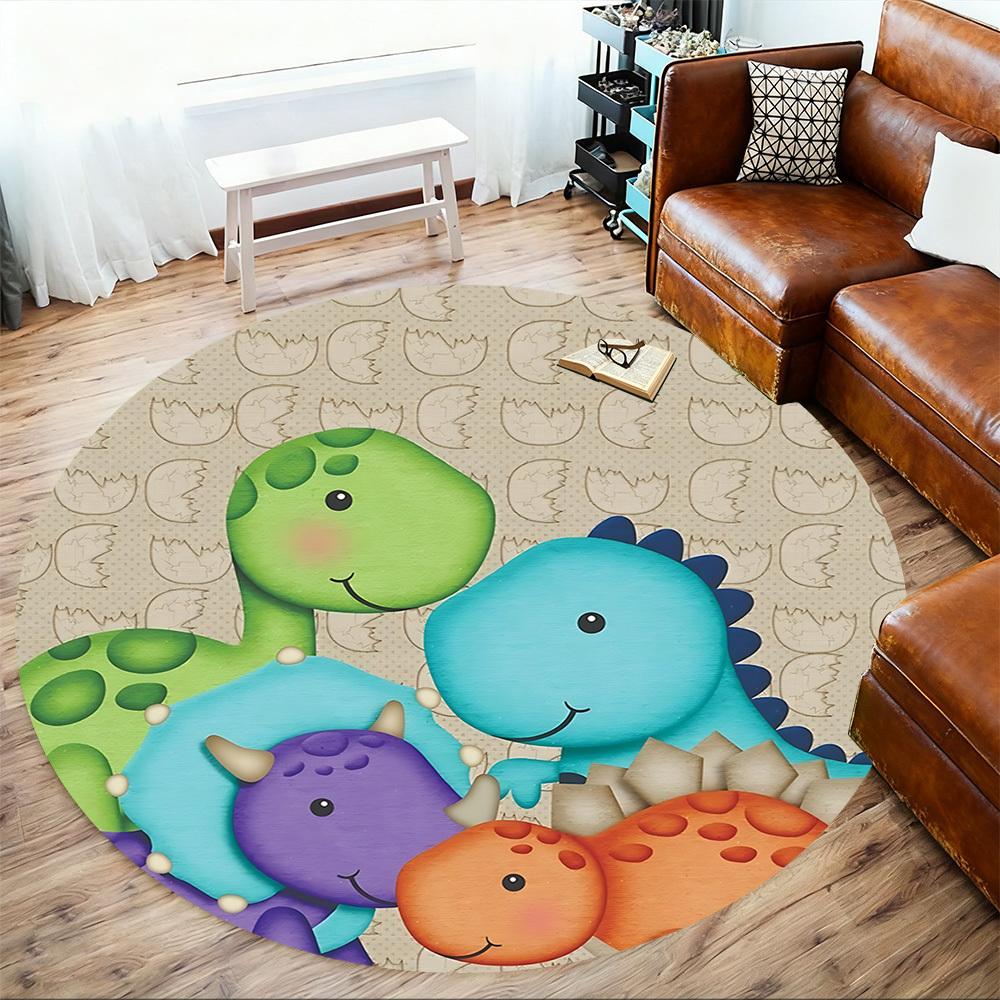 1pc Dinosaur Egg Round Chair mat Area Rug - Non-Slip, Floor Mat for Office, Bedroom, and Indoor Decor c1125357