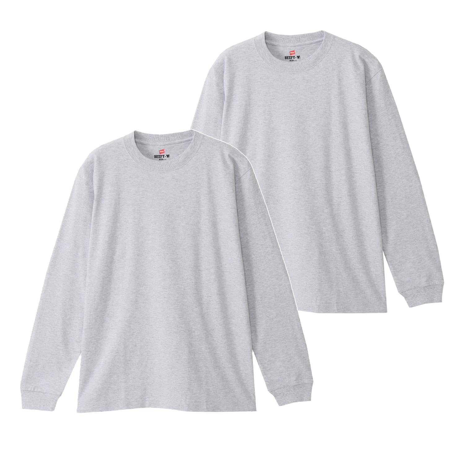 

Hanes Beefy с длинным рукавом Длинный комплект из толстой однотонной меланжевой футболки, рукава, 2, Beefy-T, 100% хлопок, Ткань, Цвет, H5186-2, Мужской, Серый,