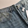 Men‘s Y2K Vintage Casual Wide Leg Jeans Ful Lentgh Baggy Pants Trousers Light Blue Denim Jeans New Streetwear Hip Hop