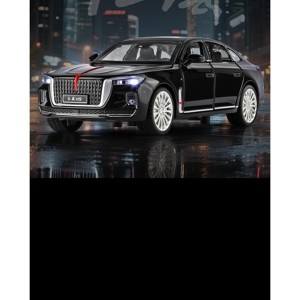 1/32 Hong Qi H9 Alloy Luxy Car Model Diecast Toy Vehicles Metal Car Model High Simulation Sound Light Collection Childrens Gifts