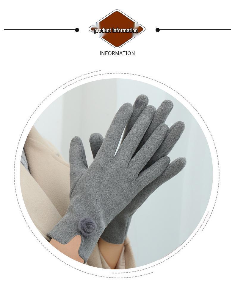 Women's Winter Fingerless Velvet Gloves - Warm, Cute Korean Style for Skiing, Riding, Driving