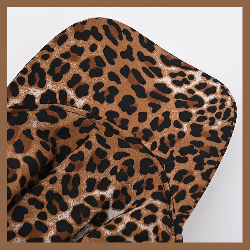 Unisex Retro Leopard Print Bandana Cap Sun Protection Duckbill Hat Adjustable Cotton