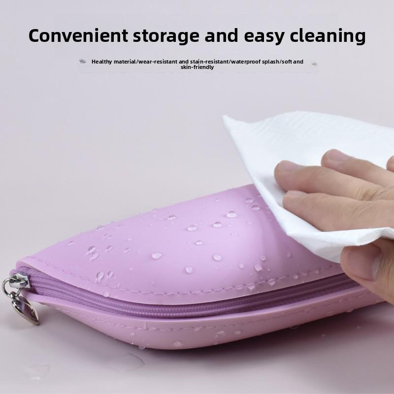 Silicone Makeup Brush Storage Bag with Zipper - Waterproof and Dust-proof for Storing Eyebrow Brush and Other Brushes When Traveling