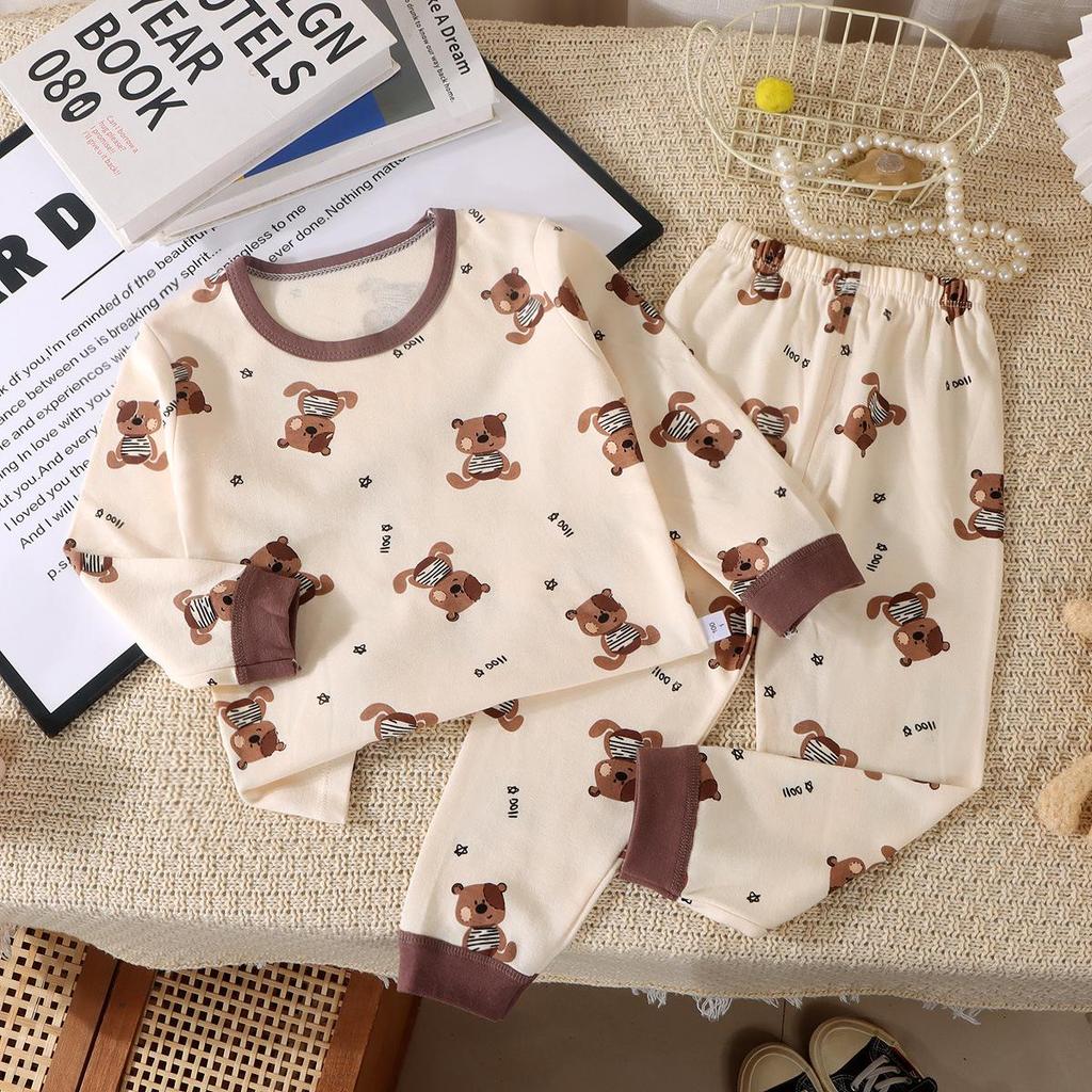 Pure Cotton Kids' Underwear Set: New Autumn Pajamas & Homewear for Boys and Girls