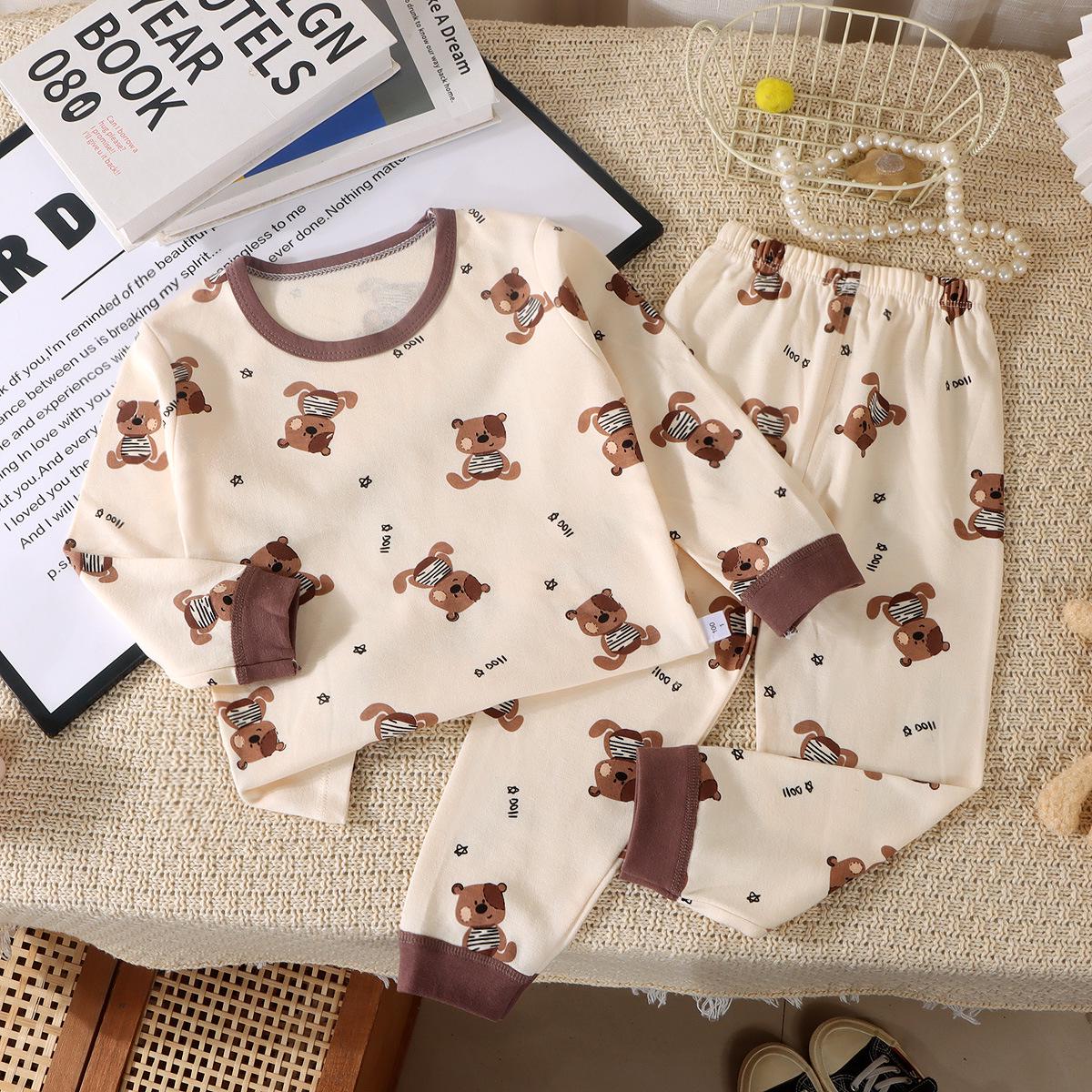 

Pure Cotton Kids Underwear Set: New Autumn Pajamas & Homewear for Boys and Girls 80 cm