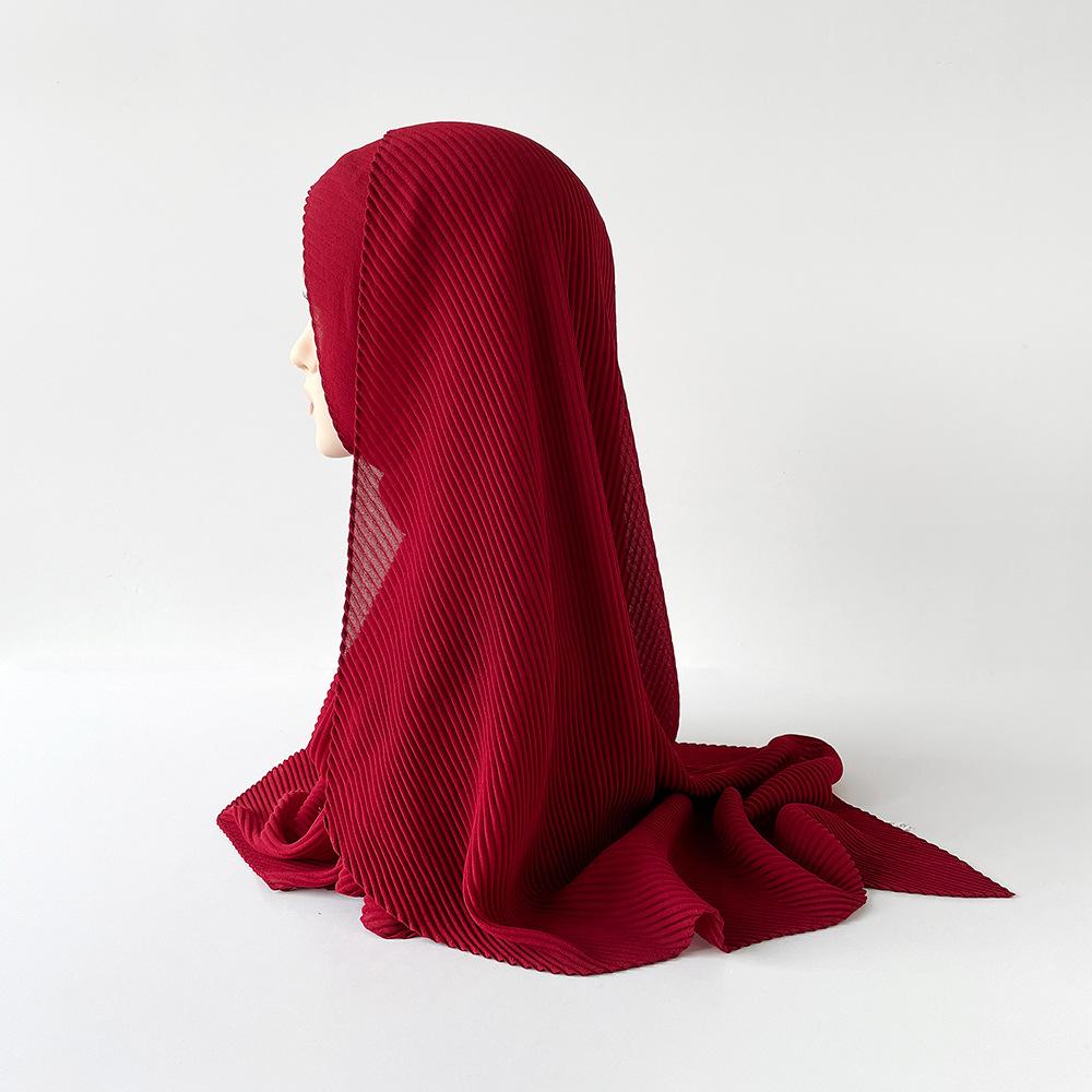 Gebürsteter Turban Perle Chiffon Knitter Schal Knitter Dünner Langer Schal Arabischer Damen Kopftuch