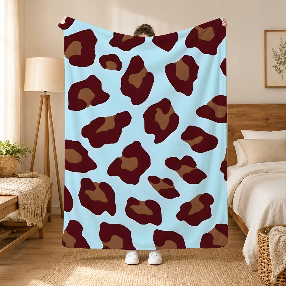 Leopard Print Animal Print Pattern Throw 240g flannel blanket, suitable for sofas, beds, offices, exquisite gift blankets