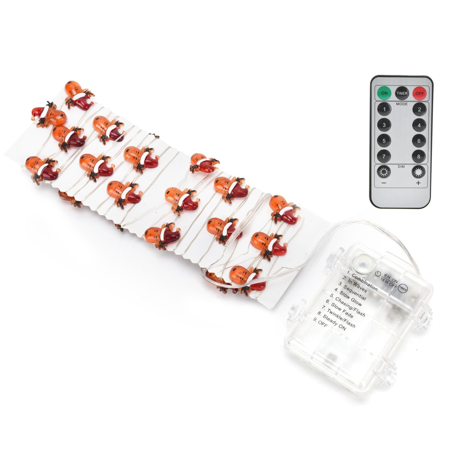 String Lights 8 Lighting Modes 3Meters 30LEDs Warm White Light Source Battery Powered Builtin Timer Elk String Lamp for