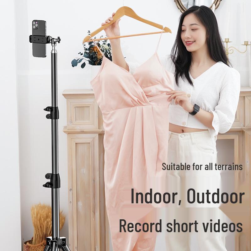 2025 Multi-Device Floor-Standing Phone Holder with Fill Light for Professional Live Streaming