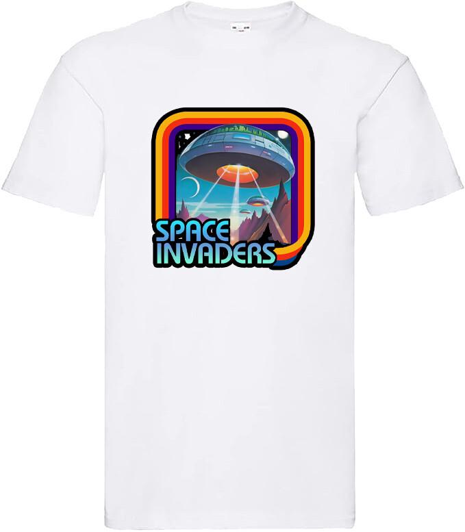 film movie horror funny cult mens birthday RETRO t shirt for SPACE INVADERS fans