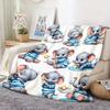 Cute Elephant Play Pattern Flannel Blanket, Soft Comfortable for Sofa Bed Car Office, Four Seasons Gift for Boys Girls
