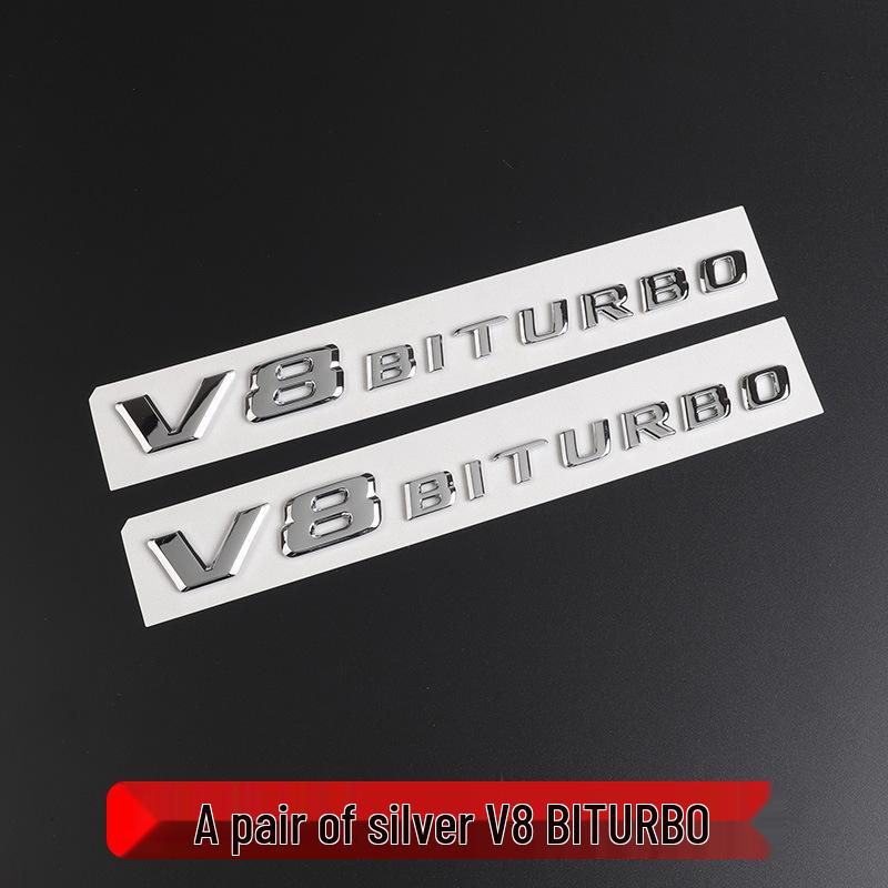 Compatible with Mercedes G63 Rear Emblem & V8 BITURBO AMG Side Sticker.