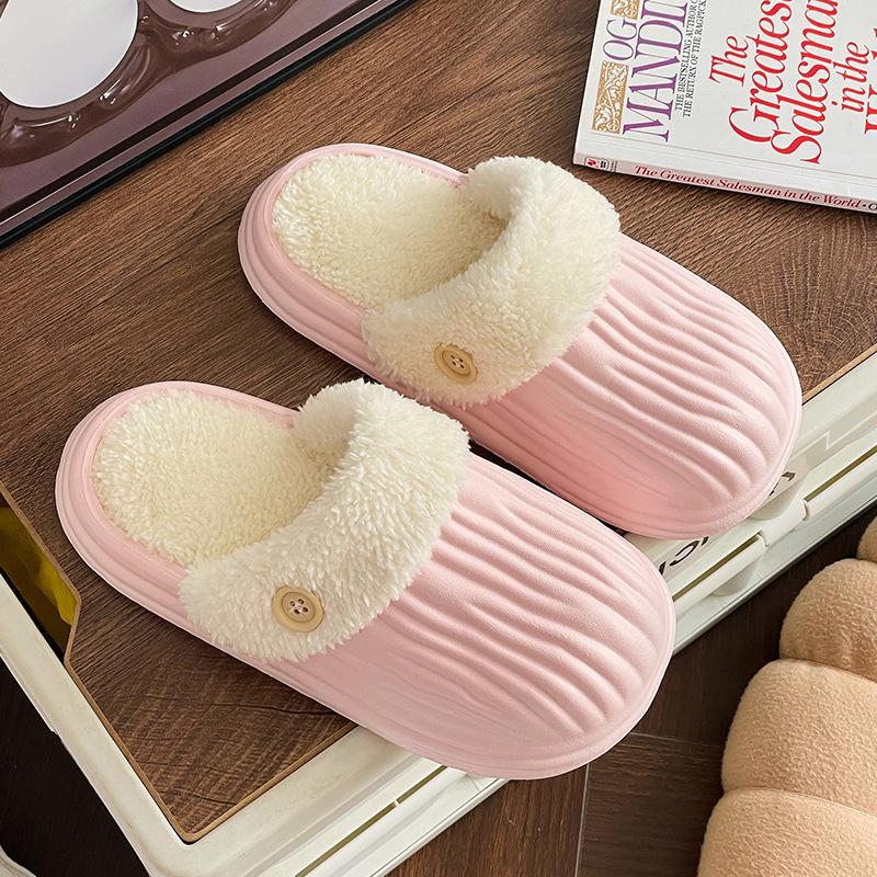 New Autumn and Winter Cotton Slippers Household Indoor Warmth Shoes Detachable Velvet and Anti slip Home Cotton Shoes