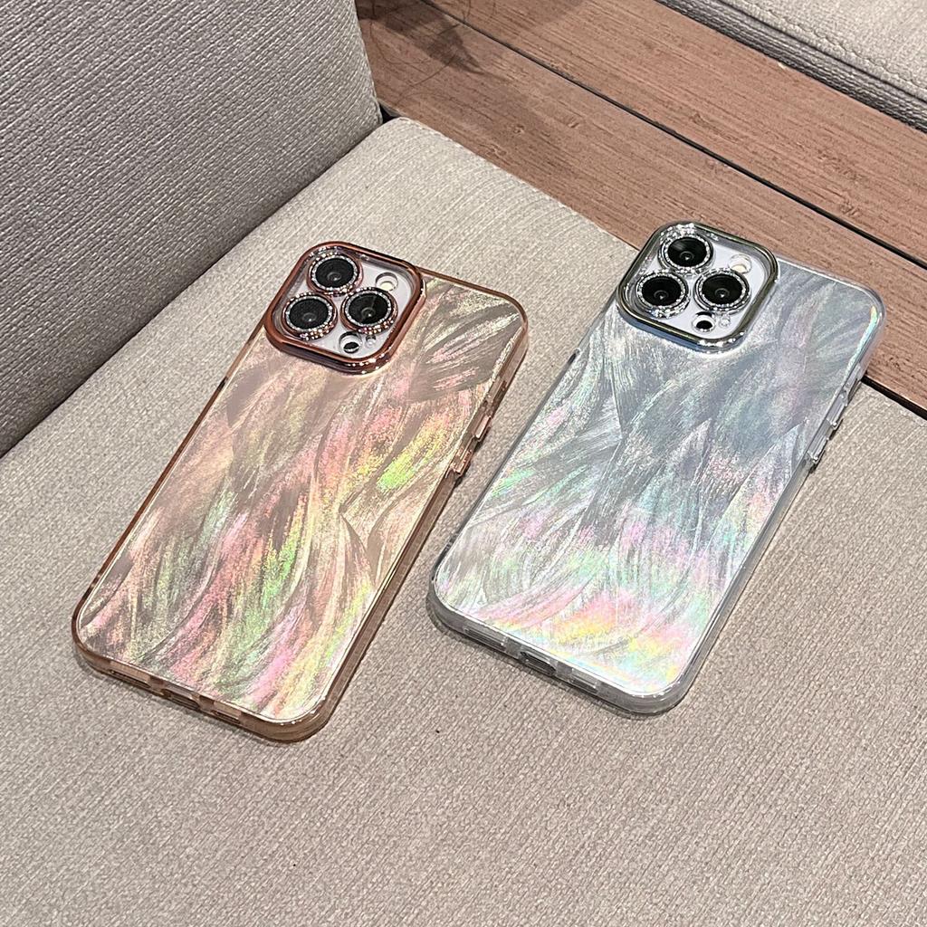 Feather Silty Plating Flash Powder Lens Film Suitable for IPhone 15 Mobile Phone Case 12 Apple 11 Blu-ray IMD Hard Shell 14/13