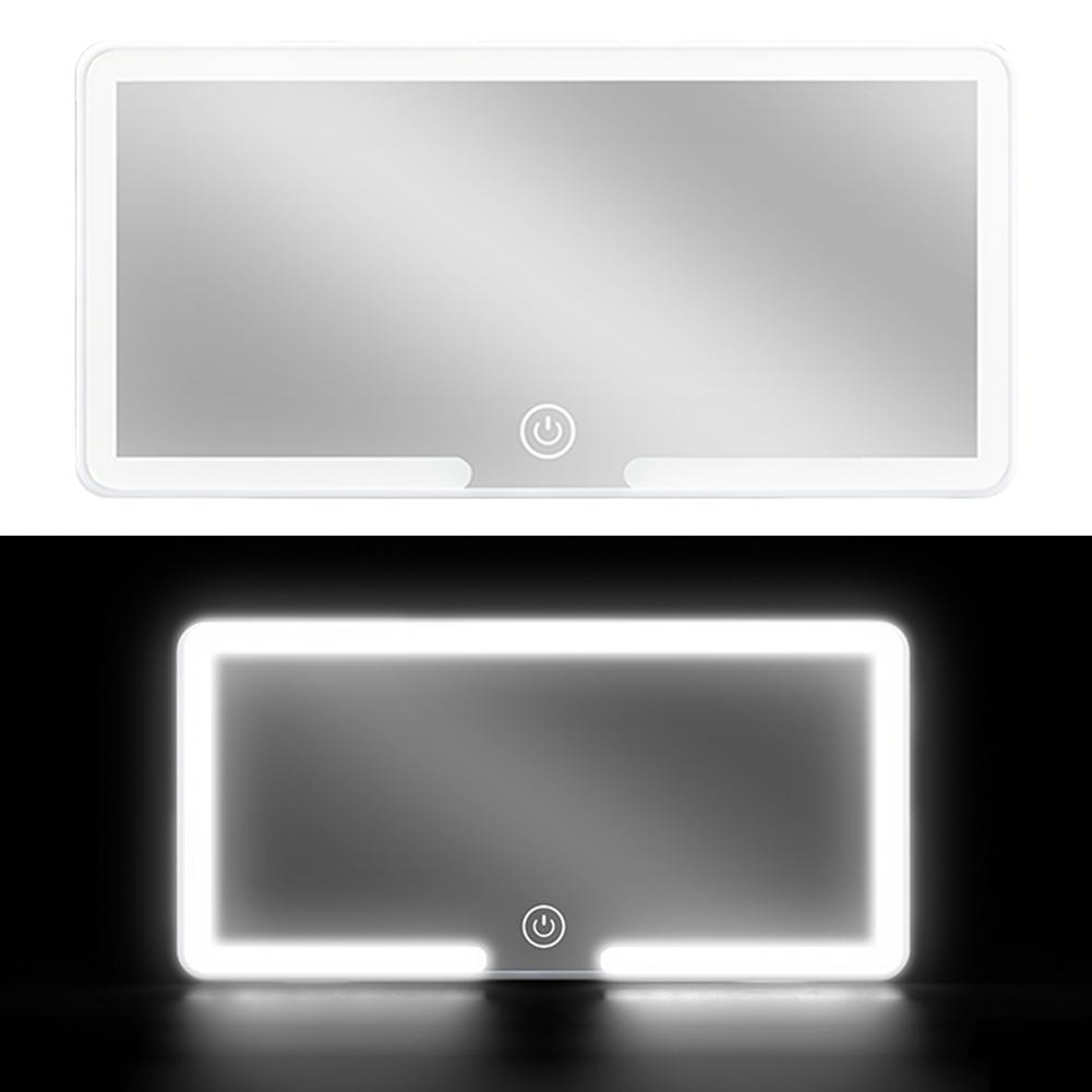 

Світлодіодний автомобільний сонцезахисний козирок Косметичне дзеркало Світлодіодний сенсорний екран Косметичне дзеркало для автомобіля 3 регульовані автоматичні салонні світлодіодні дзеркала для макіяжу білий