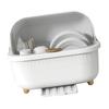 Dish Drying Box Multifunctional Space Saving Dish Drainer with Lid Cover for Kitchen Accessories