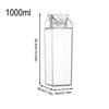 Qkbuza 2-Piece Milk Carton-Shaped Drink Bottle, Clear Plastic, Large Capacity Water Bottle for Direct Drinking, Leak-Proof, Portable Square Breast Mil