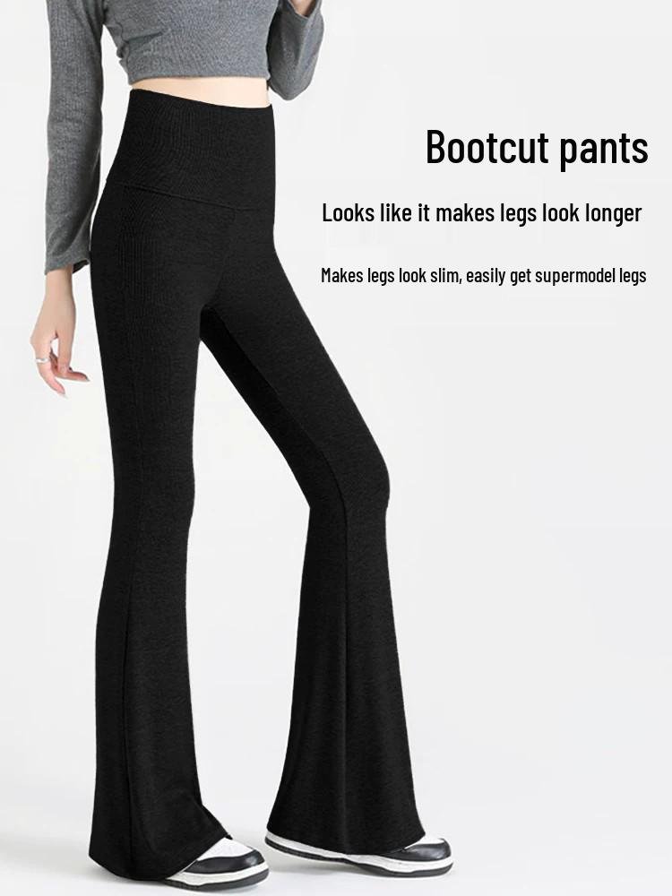 Plus Size Micro-Flare Maternity Pants - Casual, Wide-Leg, No Tummy Support, Slimming, Non-Constricting, Spring/Summer Wear