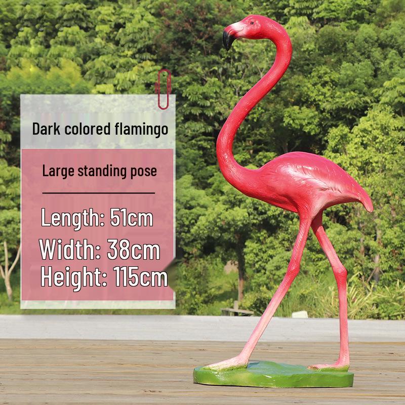 Fiberglass Flamingo Sculpture for Garden and Pond Decorations