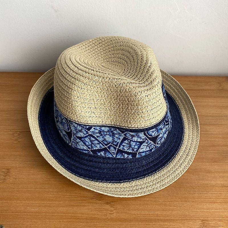 Straw Hat Women s New Ethnic Style Top Hat Seaside Beach Sunscreen Shading Spring and Summer Vacation Travel Korean Version One Size