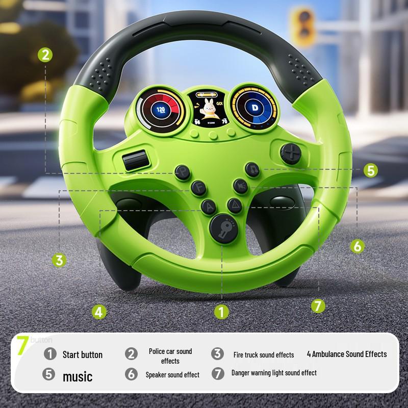 Co-pilot Steering Wheel Toy for Toddlers - Simulated Car for Early Education, Perfect for 3-Year-Old Boys - Ideal Children's Day Gift