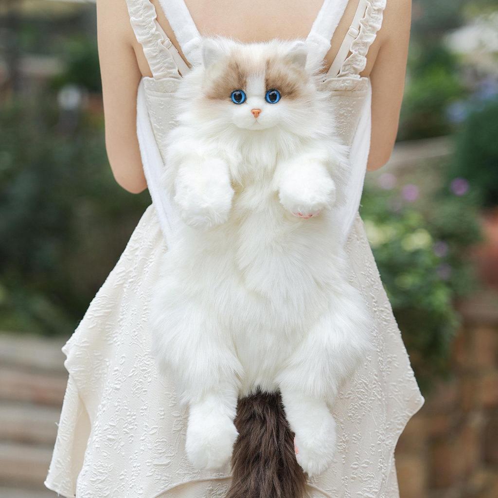 Plush Cat Backpack - Bionic Kitten Doll Toy Gift for Girls' Birthdays