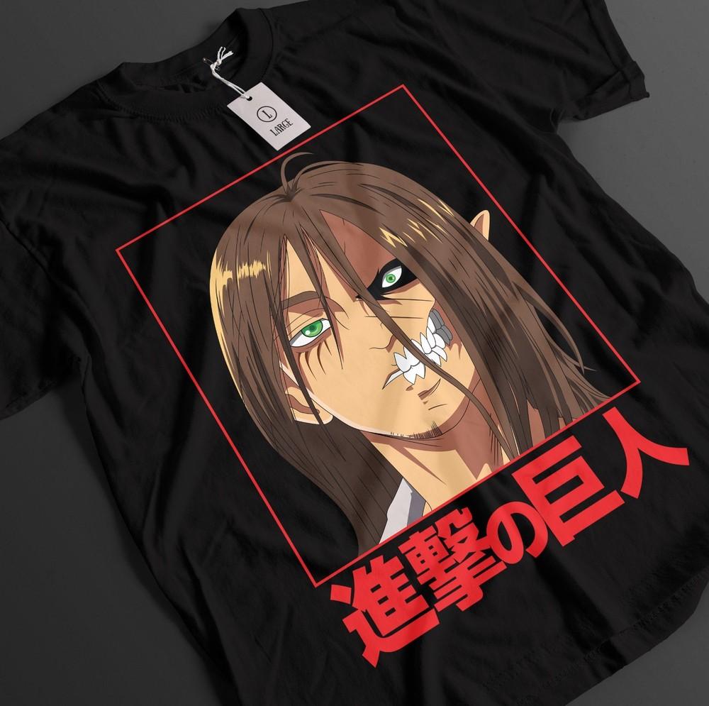 

Attack On Titan Shirt Eren Yeager Tshirt AOT T-Shirt Anime Unisex Graphic Tee L