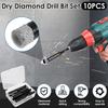 10Pcs Dry Diamond Drill Bit Set Diamond Tile Drill Bits Wear Resistant Carbide Drilling Tile Hole Saws Fast Drilling for Tiles