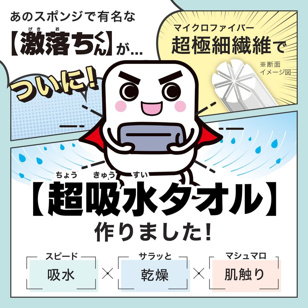 LEC Gekiochikun Microfiber Bath Towels Fibers for a Soft Feel On the Easily Even When (3-pack) (Navy) Ultra-fine skin/Highly absorbent/Dries Wet/