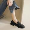 Luxury Black Leather Women Loafers Platform Slip on Shoes for Women Spring British Casual Flats Shoe Woman Low Heels
