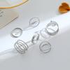 JWER 6 Stück/Set Punk Fingerringe Minimalistisch Glatte schwarze Geometrische Metallringe für Damen Mädchen Party Schmuck Bijoux Femme