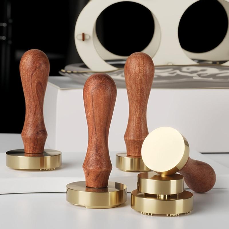 Wood Handle Ice Stamper Ice Engraving Tool With Intricate Carved Pattern For Cocktails Chocolate Desserts Embossing