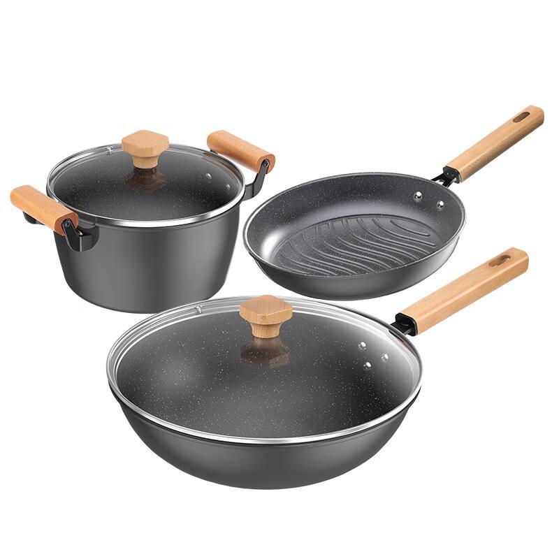 KOBACH Maifan Stone Non-Stick 3-Piece Cookware Set