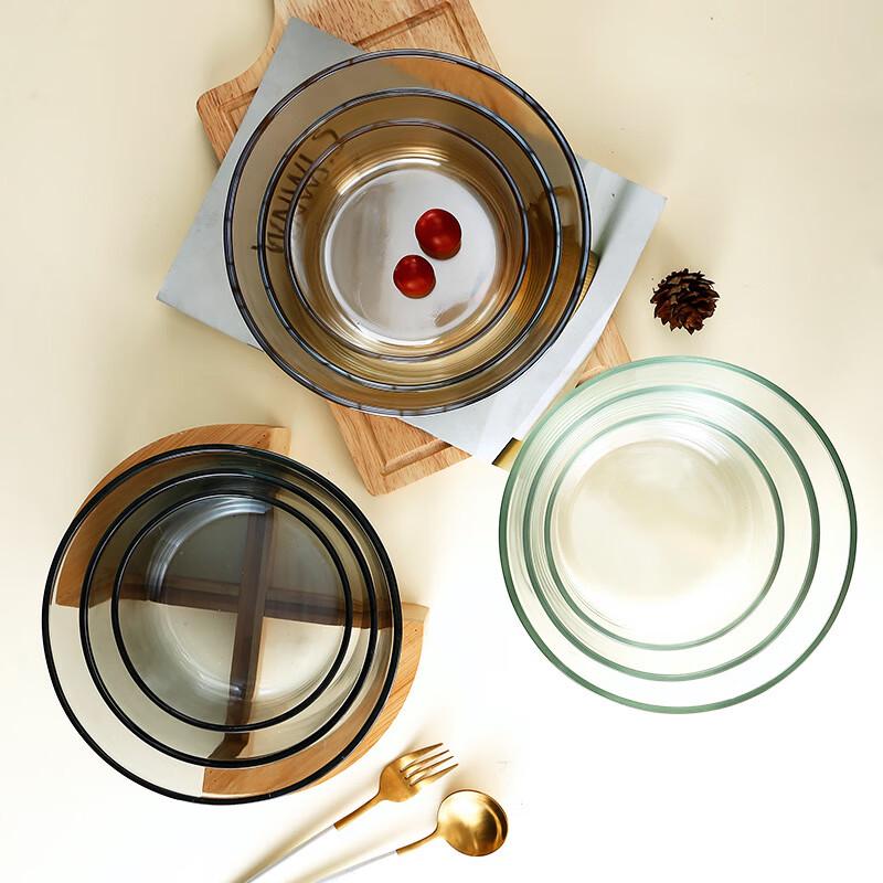 Glass Fruit Bowl with Bamboo Base