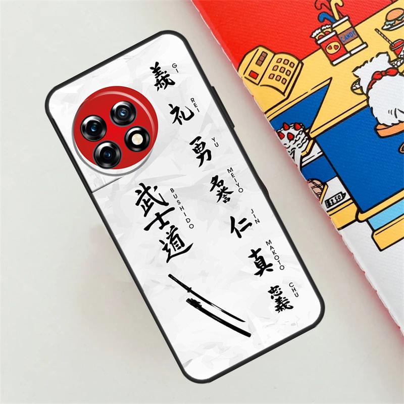 Japanese Bushido Samurai Case For OnePlus 12R 12 11 10 9 Pro 10R 9R 8T 10T Nord 3 2 CE 4 Lite N10 N20 N30 Back Cover