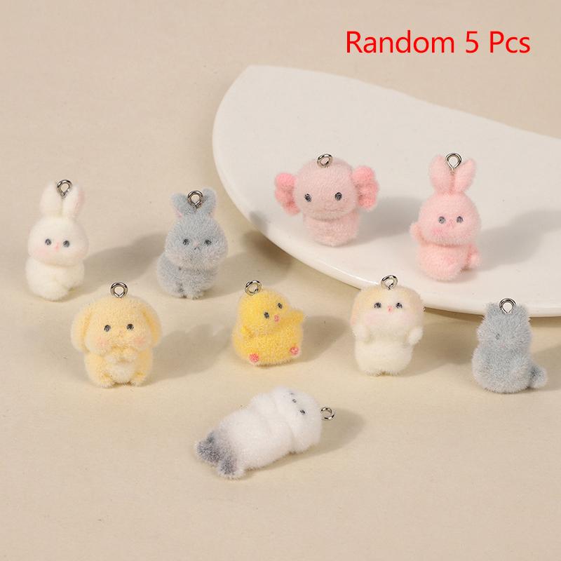 5 ks 3D roztomilý hejn mořská vydra Žlutá kuřecí přívěsky Kreslený přívěsek zvířátka Diy Keychain Náušnice Šperky Doplňky Dárky