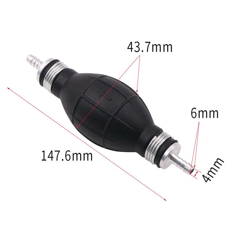 6Mm 8Mm 10Mm 12Mm Manual Fuel Pump Black Rubber Aluminum Hand Oil Petrol Liquid Transfer Pump