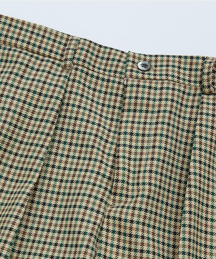 BELLIEF Gun Club Check Single Pleat Banding Chino (Check)_Japan Fabric