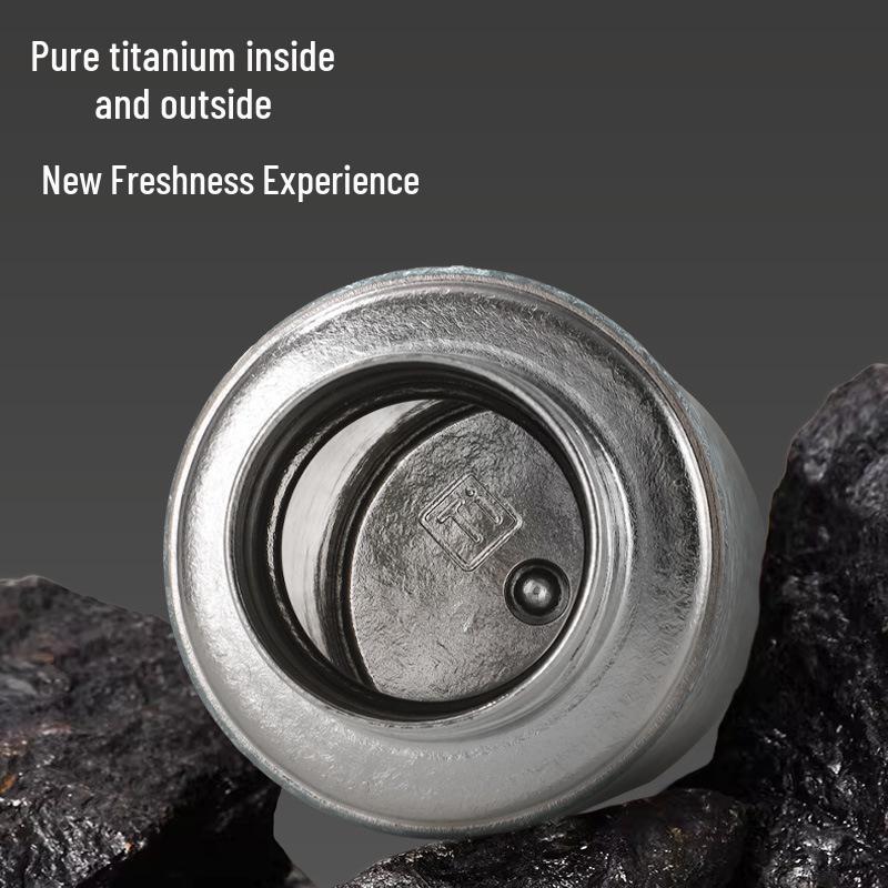 Pure Titanium Vacuum Insulated Tea Cup with Dual-Layer and Tea Separation Feature