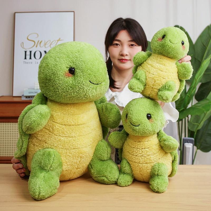 25/30/50cm Lovely Green Tortoise Plush Toy Cute Standing Turtle Pillow Stuffed Soft Animal Dolls for Birthday Valentine's Gift