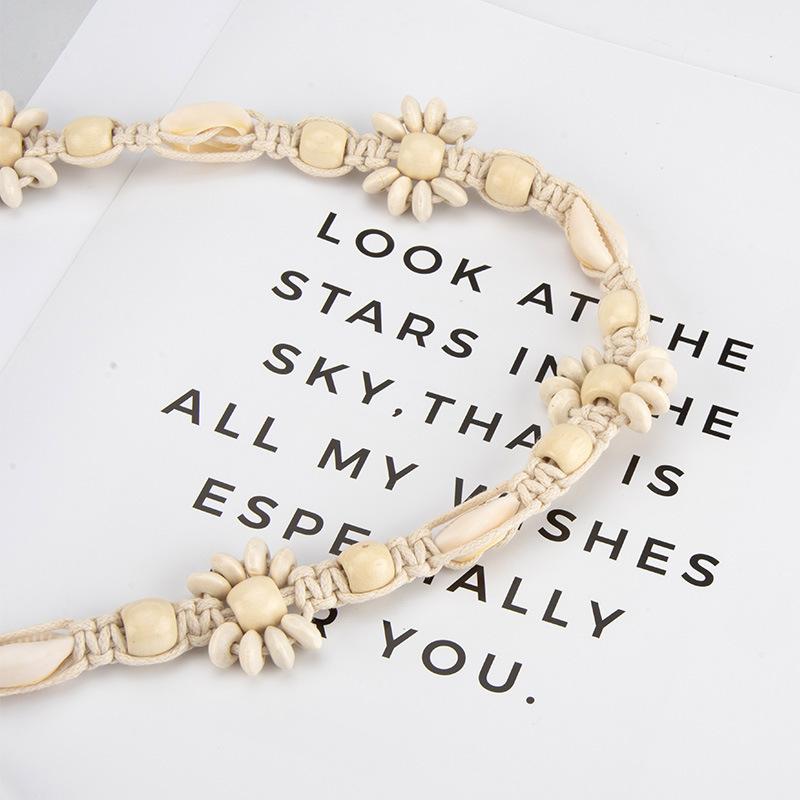 Bohemian Hand-woven Waist Chain Abacus Coconut Shell Beaded Decorative Dress Women's Waist Rope Ethnic Style Waist Belt