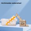 DIY Archimédův šroub Zvedák vody Dřevěná STEM Vědecká sada pro děti Ruční klika Model hydraulického inženýrství Vzdělávací fyzikální experiment