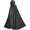 Hooded Moon Print Unisex Cloak Medieval Extra Long Lace Up Halloween Cape Cosplay Costume